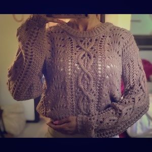 Cable knit crop sweater, Moon and Madison